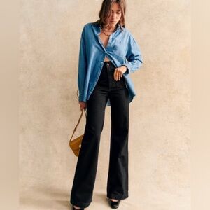 Sezane le 70s denim trousers size 42 (US 10)